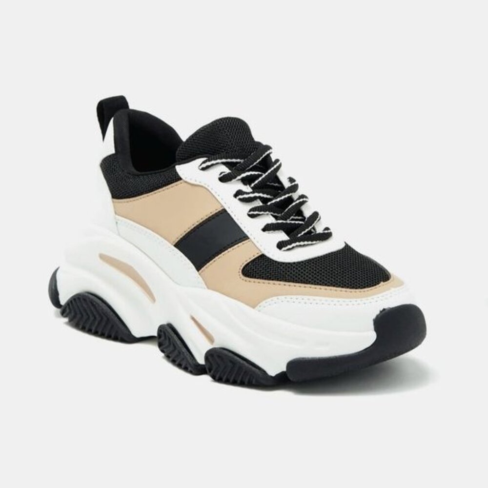 STEVE MADDEN Dragon Sneaker In Black/ Tan Size 11